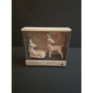 Threshold White Reindeer Salt and Pepper Shaker Set New Earthenware Target NIB
